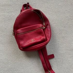 Red mini coach backpack